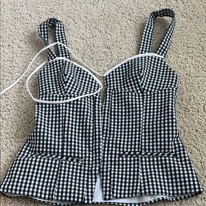 Zara gingham tie top